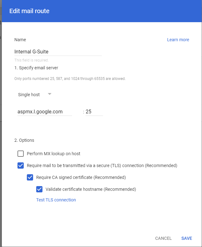 Internal G-Suite - Spambrella