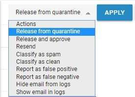 Release from quarantine - Spambrella