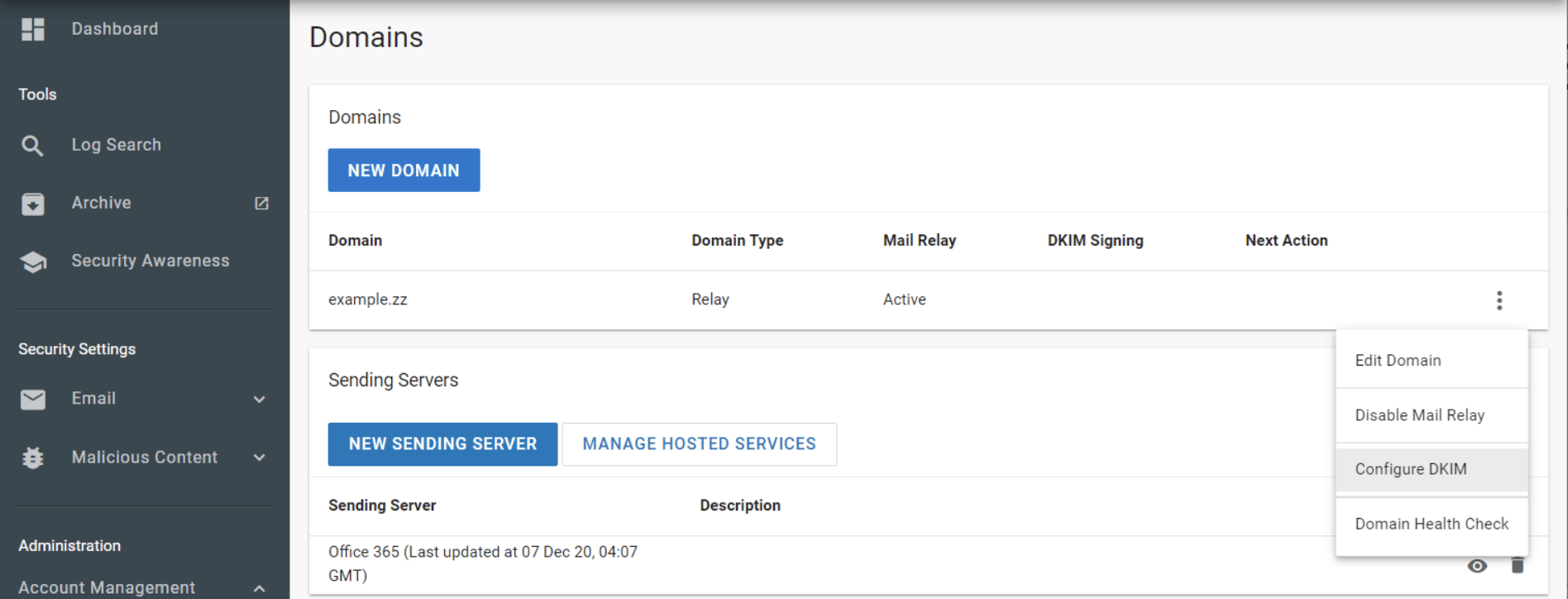 dkim-configuration-spambrella