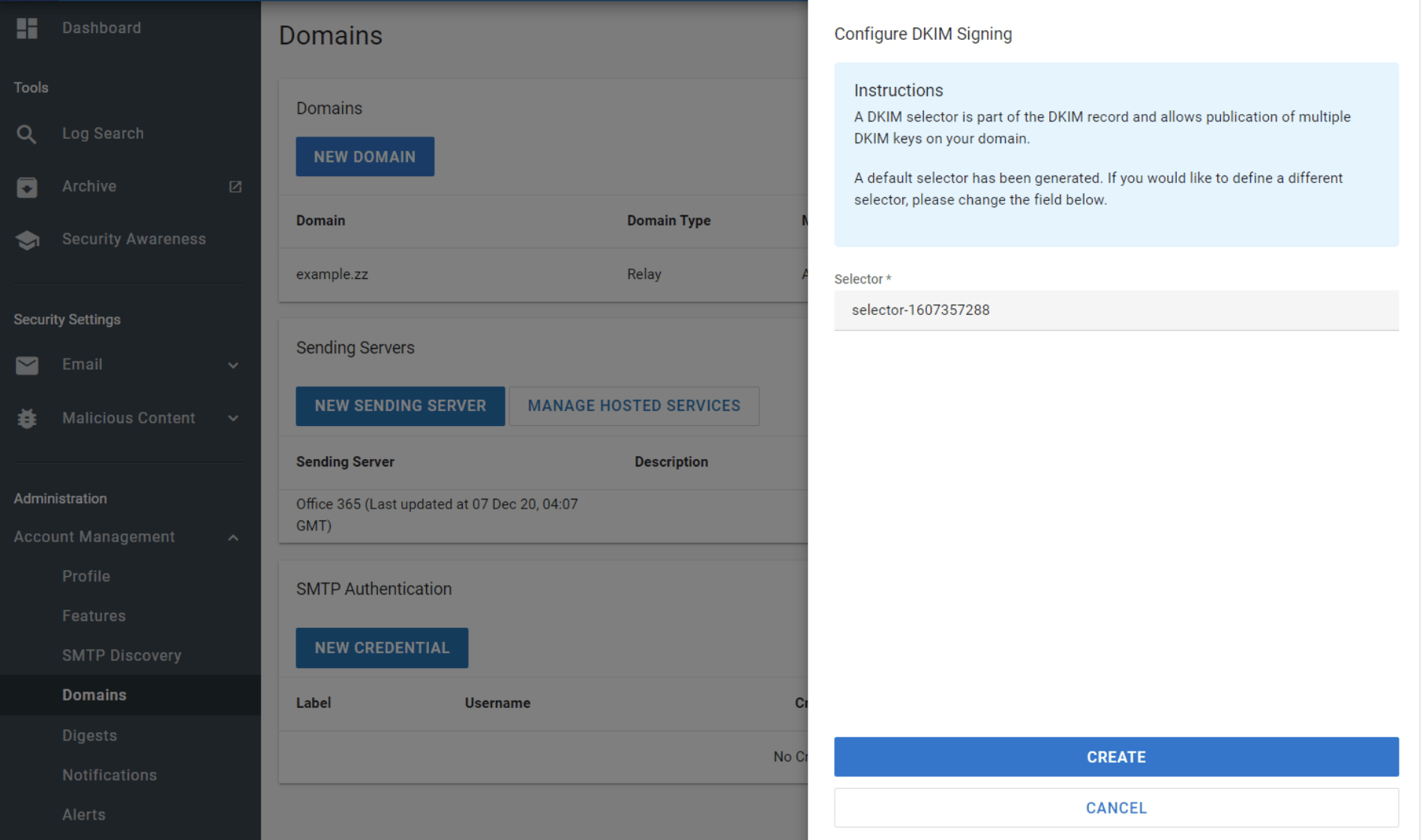 DKIM - Configuration