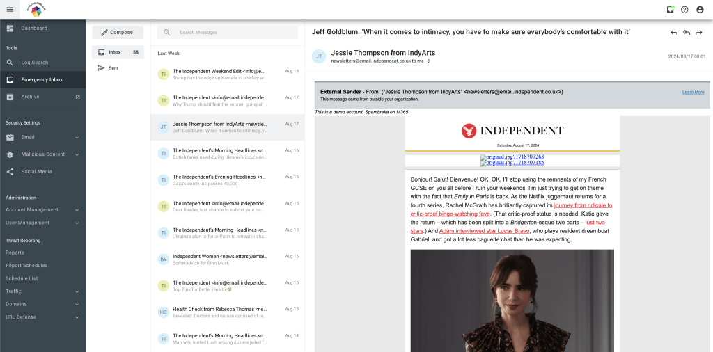Proofpoint Esentials Emergency Inbox - Spambrella